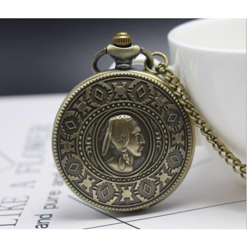 Woman Mothers Day Quartz Pendant Clock Bronze Necklace Pocket Watch Chain Gift Watch Pll5688