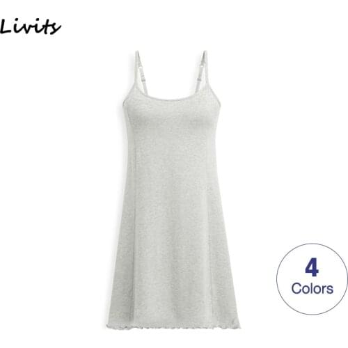 Women Dresses Built-in Bra Padded Ruffles Stretchable Modal Slip Mini Dress Boat Neck Sleeveless Sexy Casual Korean SA0814