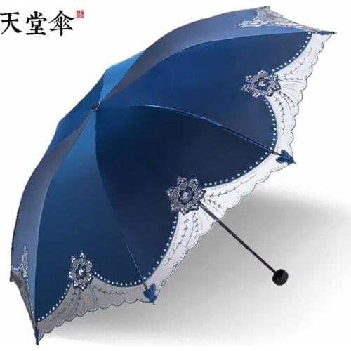 Umbrella UV protection sunscreen umbrella sunshade sunny umbrella black plastic umbrella men and women sunny and rainy umbrella