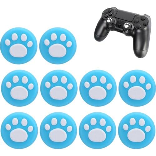 10pcs Cat Paw Thumb Stick Grips Cover For PS4 Controller Analog Gamepad Joystick Rocker Silicone Cap For PS4 XBOX ONE XBOX