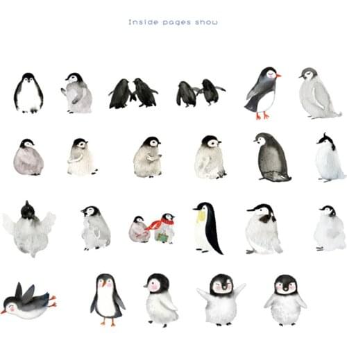 45pcs Kawaii Cartoon Animals Penguin Stickers Stationery DIY Scrapbooking Hand Account Journal Decorations Office Supplies