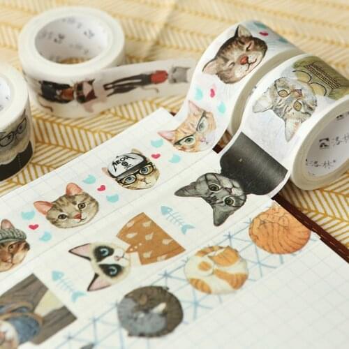 7M Cute Cat Style Washi Tape Adhesive Tape DIY Decoration Scrapbooking Planner Masking tape Adhesive tape Label Sticker