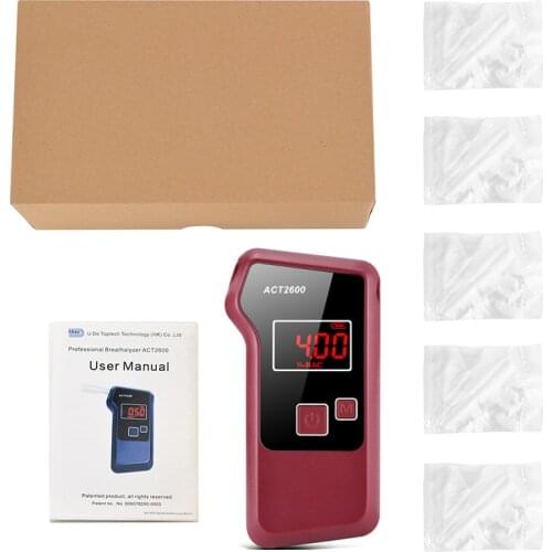 ACT2600 High-precision blowing type portable alcohol detector for drunk driving ornaments LCD Detector Backlight Light