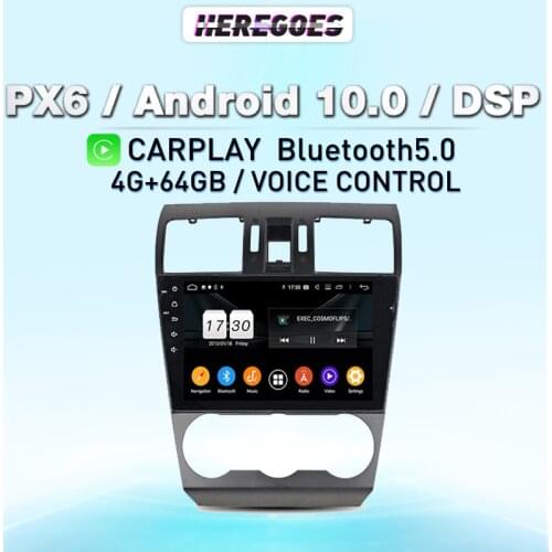 Carplay 720P 9" Android 10.0 PX6 Car DVD Player Autoradio 4GB+64GB GPS Navigation Auto Radio For Subaru Forester 2013 2014 2015