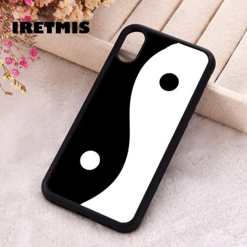 Iretmis 5 5S SE 2020 phone cover cases for iphone 6 6S 7 8 Plus X Xs Max XR 11 12 Mini Pro Soft Silicone Yin Yang Black White