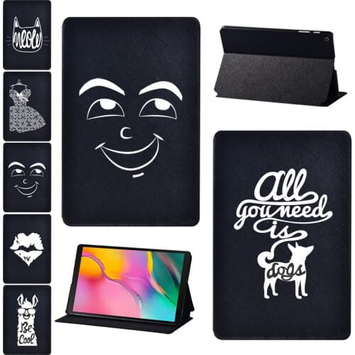 Tablet Stand Case for Samsung Galaxy Tab A A6 10.1/Tab A 9.7/Tab A 10.1/Tab A 10.5/Tab S5e White Pattern Series Cover+stylus