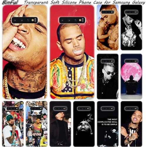 Hot Hip hop singer Chris Brown Soft Silicone Case For Samsung Galaxy S10 S9 S8 Plus S7 Edge A6 A8 Plus A7 A9 2018 A5 2017 Cover