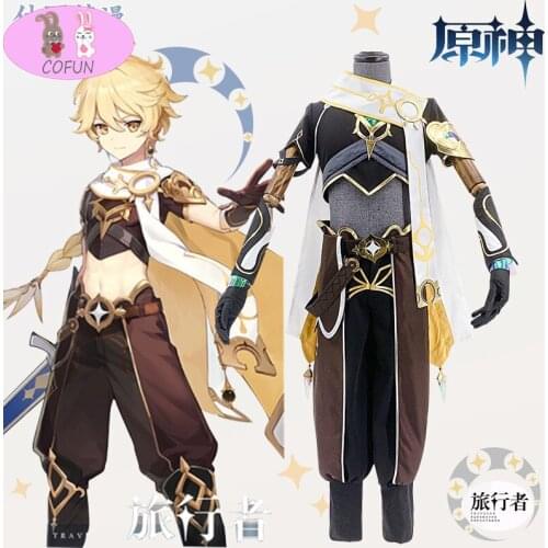 COSTAR New Game Genshin Impact Traveler Aether Cosplay Costume Battle Suit Full Set Halloween Carnival Party Costumes Unisex