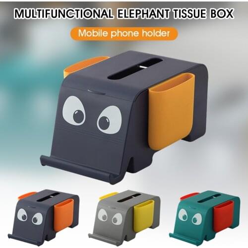 Napkin Holder Household Living Room Dining Room Creative Lovely Elephant Simple Multi Function Remote Control Storage Tissue Box
