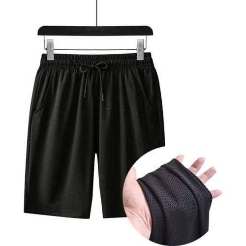 Stretch Ice Silk Breath Board Shorts for Men Mesh Breathable Loose Size Shorts Quick Dry Mens Shorts Causal Sports Sorts