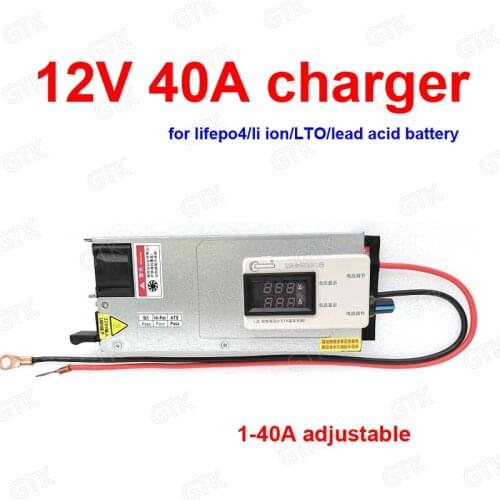 GTK 12V 40A 30A 20A 10A battery charger 0-40A Adjustable for 3S 12.6V 40A li ion 4S 14.6V 40A lifepo4 5S 14V 30A LTO Lead acid