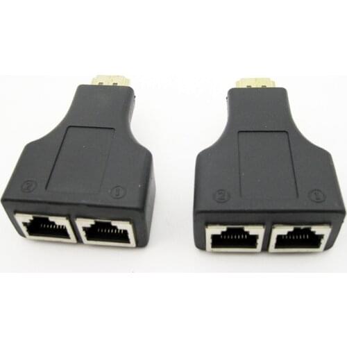 HDMI Dual RJ45 CAT5E CAT6 UTP LAN Ethernet 2 pieces 30M HDMI Extender Repeater 1080P For HDTV HDPC PS3 STB bycat-5e/6 30MHDMI