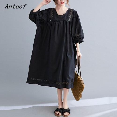 Cotton linen plus size vintage floral dresses for women casual loose woman summer dress elegant clothes 2021 sundress