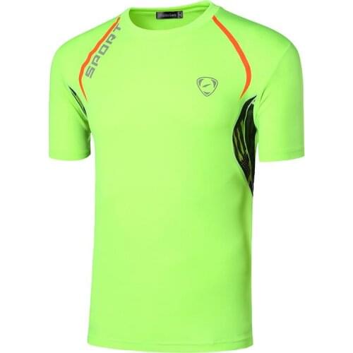 Jeansian Sport Tee Shirt Tshirt T-shirt Running Gym Fitness Workout Football Short Sleeve Dry Fit LSL135 GreenYellow2