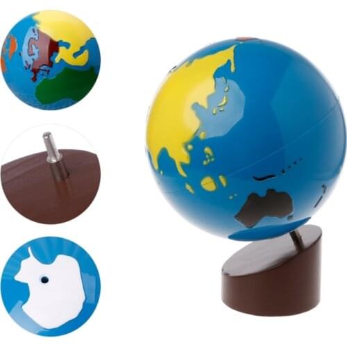 Montessori puzzle map Geography Material Globe Of World Parts Kids Early Learning Toy