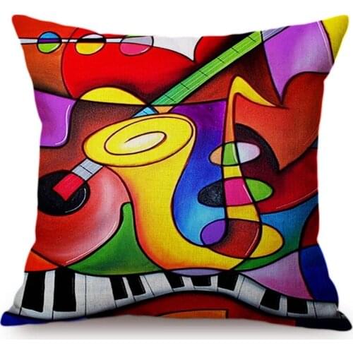 Colourful Abstract Oil Painting Cushion Cover Nordic Style Graffiti Art Pillow Cover Gallery Exotic Decoration Cushion Cover
