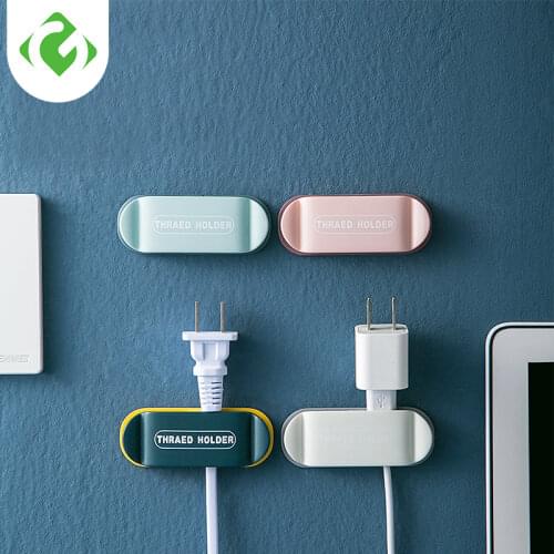 4 Pcs Wall Mounted Hooks Wall Storage Hooks Cable Organizer Strong Adhesive Hook Power Plug Hook Socket Hanger Holder GUANYAO