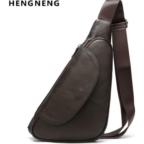 Male Shoulder Bags Vintage Cross Body Bag Men Sling Fashion Genuine Leather Chest Waist Pack Bag Men Messenger Bag