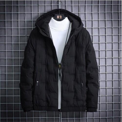 2020 New Warm Coat Male Casual Zipper Jackets Windproof Outwear Winter Solid Color Parka Men Thick Hooded Jacket