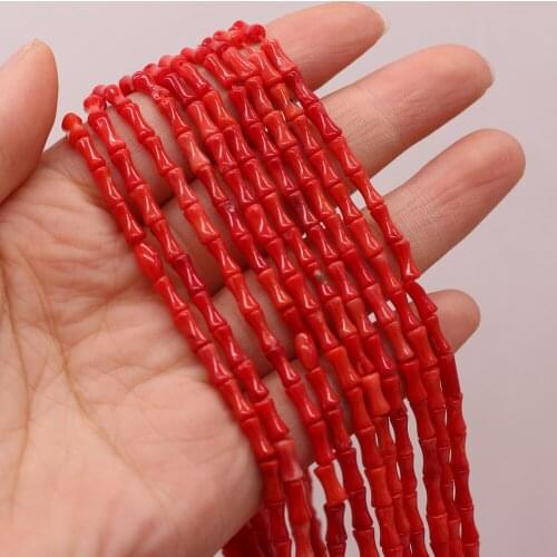 New Natural Coral Beads Bamboo Joint Shape Loose Spacer Bead for Jewelry Making Handmade Necklace Bracelet Accessories