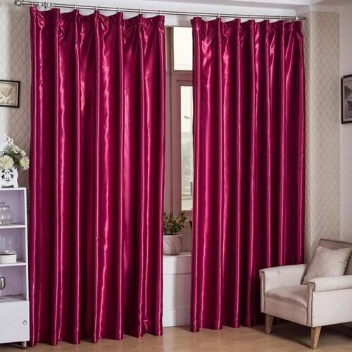 New Modern Style Custom Made Silk Like Shading Curtains for living room bedroom Blackout curtain Red Curtains Home Wedding Decor