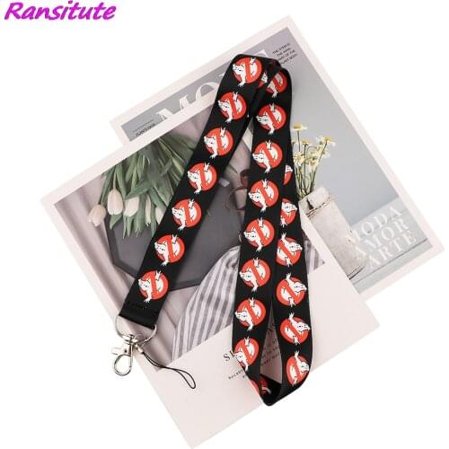 Ransitute R1816 Naughty Ghost Cartoon Lanyards Id Badge Holder Keychain ID Card Pass Gym Mobile Badge Holder Lanyard Key Holder