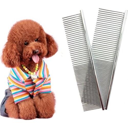 1PCS Dog Comb Long Thick Hair Fur Removal Brush Stainless Steel High Quality Pets Dog Cat Grooming Combs for Shaggy Dogs Barber