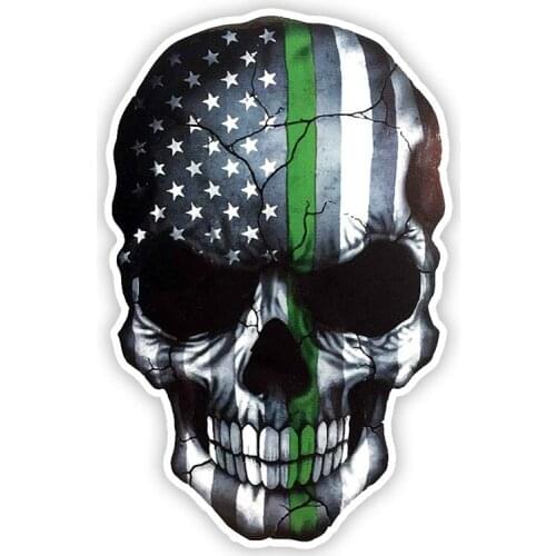 S50483 Various Sizes Personality PVC Decal Skeleton American Flag V3 Waterproof Car Sticker on Motorcycle Laptop Decorative