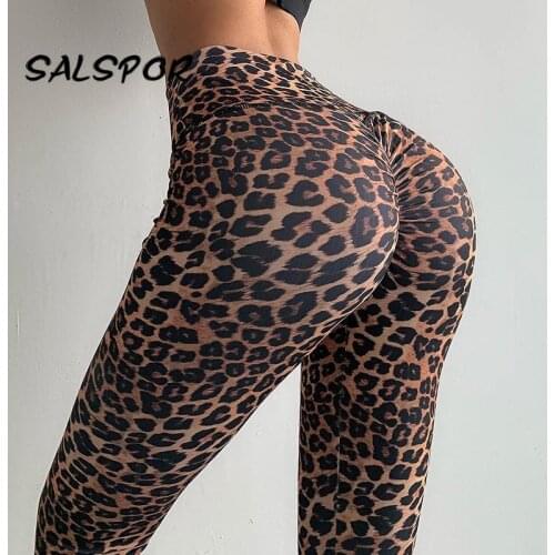 SALSPOR Sport Leopard Legging Women Push Up Gym Leggings Fitness Sexy Woman Pants Tights Leggins Workout High Waist Running