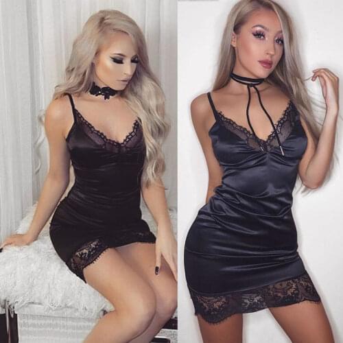 Sexy Lingerie Underwear Hot Erotic For Women Lace V Neck Bandage Bodycon Evening Party Club Lenceria Mujer Sexi Babydoll Dress