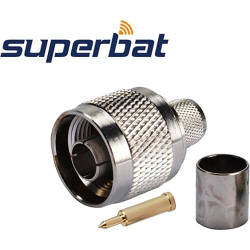 Superbat Wifi Antenna N Plug Wireless LANs Crimp RF Coaxial Connector for RG8 RG214 LMR400 Cable 10pcs