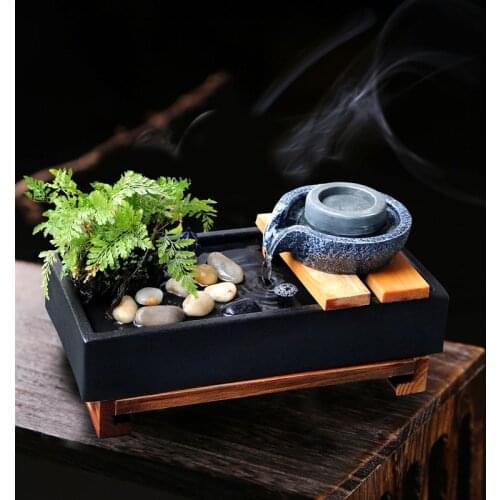 Zen Ornaments Home Ceramic Water Desktop Ornaments Landscape Decorations Lucky Stone Millstone Fountain Business Gifts