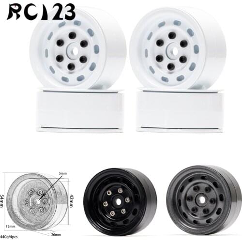 1:10 4 Stuks 1.9 "Metalen Beadlock Velg RcRock Crawler Axiale SCX10 SCX10Ii 90046 90047 TF2 D90 TRX4 Tamiya CC01Mst Nieuwe Enron