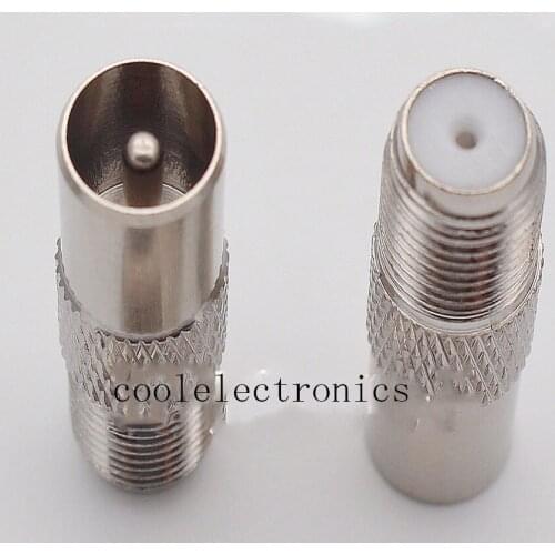 10pcs Copper F female Jack to IEC PAL DVB-T TV Male Straight RF Coaxia Cable Adapter Connector