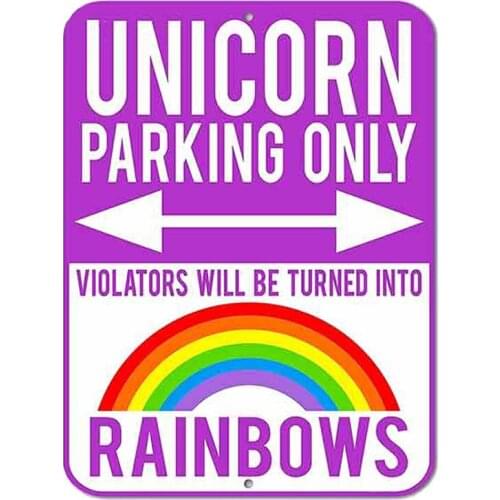13cm x 9.7cm for Unicorn Parking Only Violators Will Be Turned Into Rainbows Car Stickers Vinyl Sunscreen RV VAN JDM