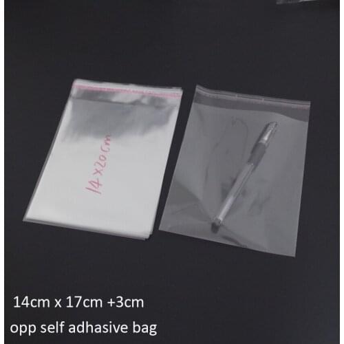 200pcs Clear Resealable Bopp/poly/ Cellophane Bag 14x20cm(17+3) Transparent Opp Gift Bags Plastic Packaging Self Adhesive Seal