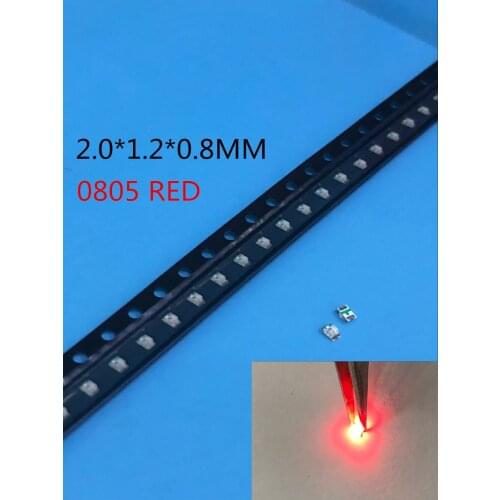 2000pcs 2012 LED SMD 0805 Red 0805 Diodes LED super bright smd 0805 Diodes 0805 smd led Red light-emitting diode 620nm 2.0v
