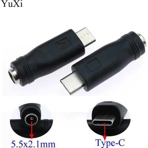 YuXi DC Power Adapter Converter Type-C USB Male to 5.5x2.1mm Female Jack Connector for Laptop Notebook Computer PC
