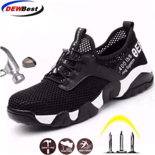 Aramid Sole Breathable Safety shoes Women and Mens Lightweight Summer Anti-smashing Piercing Work Sandals Single Mesh Sneakers