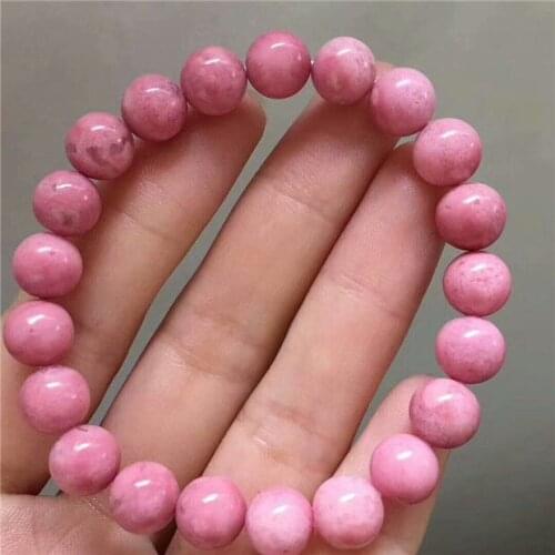 Natural Rose Agate Gemstone Stretch Round Beads Bracelet 8.7mm AAAA