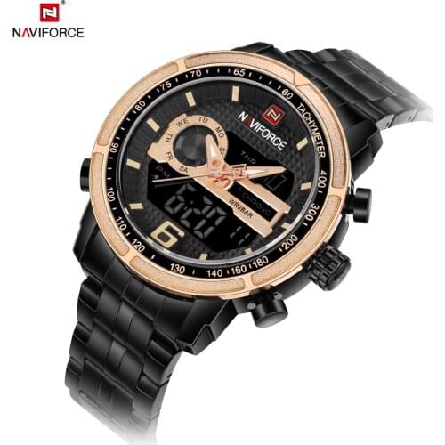 NAVIFORCE Watches Men Luxury Brand Sport Steel Quartz Watch Mens Waterproof Wrist Digital Watches Military Relogio Masculino