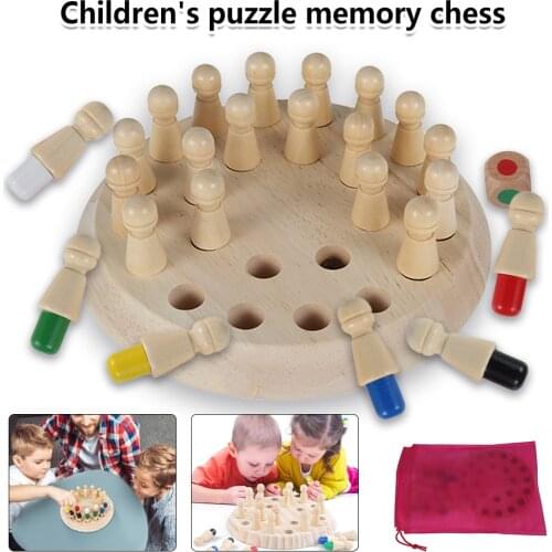 Kids Wooden Memory Match Stick Chess Fun Color Cognitive Geometric shape Game Board Puzzle Educational Toys For Children Gift