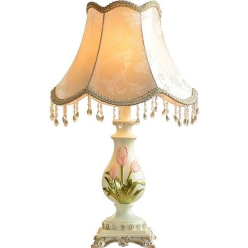 Art Modern Bed Lamp Crystal Table Lamps For Bedroom New Design Court Style Living Room Led Bedside Lamp