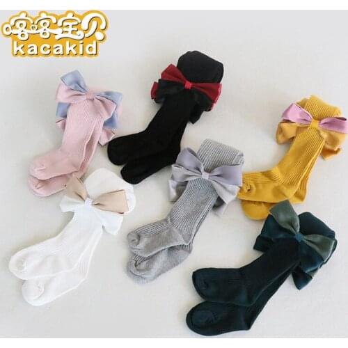 KACAKID Official Store New Arrival Lovely Girls Tights Cute Bow Knot Girls Tights Lolita Children Bow Knot Girls Tights Ka1299