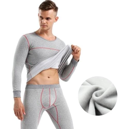 Winter Thermal Underwear Set Cotton Men Long Johns Thermo Plus Velvet Thickening Underwear Set M-XXL Thermal Clothing