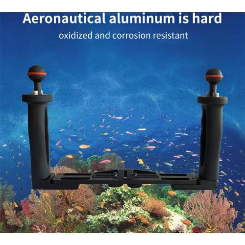 Diving Handle Tray Grip Bracket Dual Handheld Expansion Mount For Sports Action Cameras Housing Case Underwater Photography