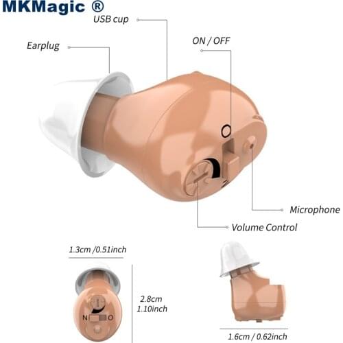 Invisible Hearing Aids Rechargeable Audifonos Hearing Device ITE Hearing Aid Adjustable Mini Hearing Amplifier for The Elderly