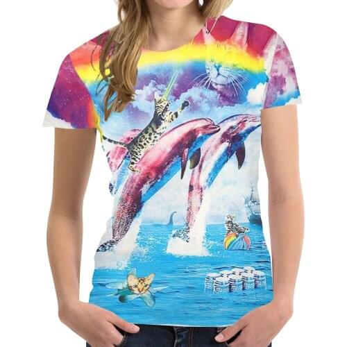 2022 New Lovely Animals Pattern Woman T-shirt Casual Tops Summer Fashion 3dt-shirts Female O-neck Shirt Plus Size Streetwear