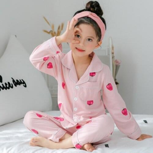 New Autumn Winter Kids Pajamas Girls Sleepwear Nightwear Baby Infant Clothes Cartoon Pyjamas Set Cotton Childrens Homewear
