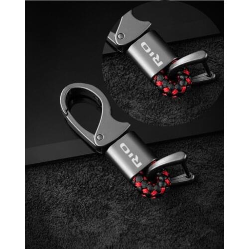 New car Styling Leather / Metal Car Emblem Key Ring Keychain For kia rio 3 4 5 2013 2014 2019 2018 2010 K3 K5 With Logo Keyring